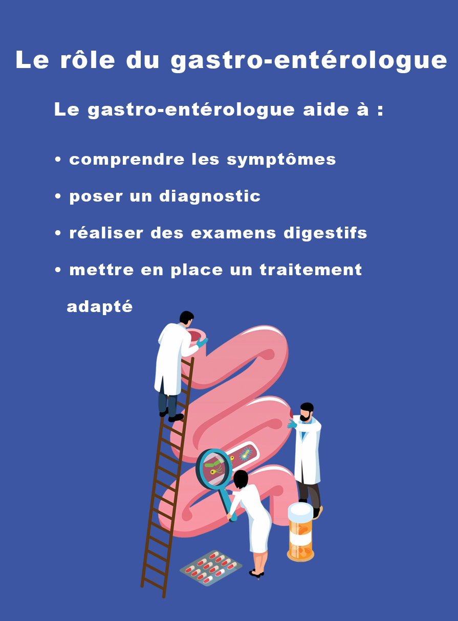 Le rôle du gastro-entérologue dans le diagnostic digestif Prise en charge des maladies digestives par un gastro-entérologue et réalisation d’examens digestifs